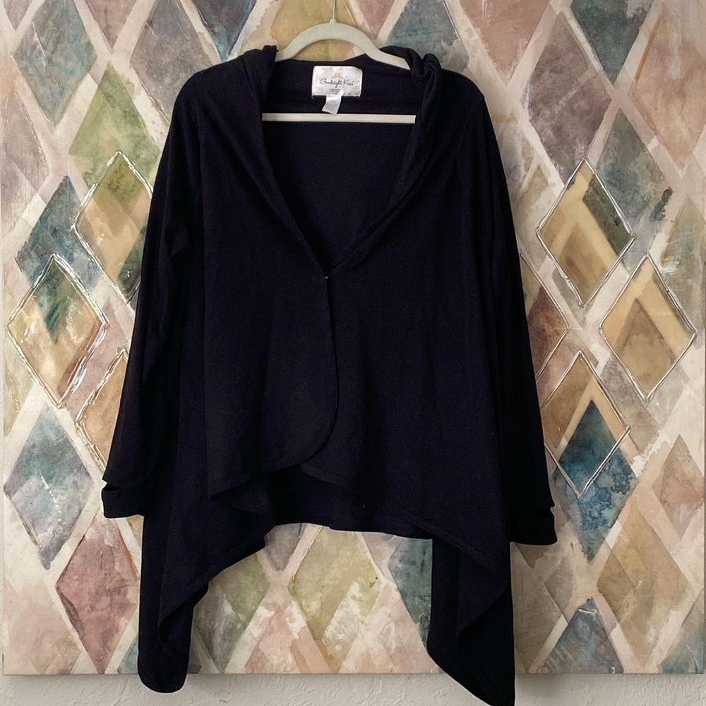 Hooded Fleece Poncho Cardigan